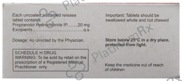 Migrabeta TR 20mg Tablet SR 10s