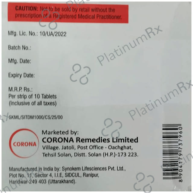 Sitabite DM 10/1000/100mg Tablet 10s