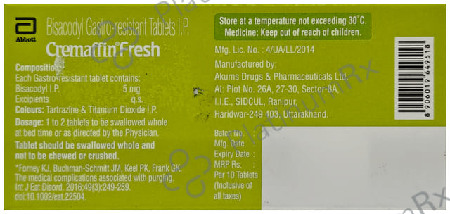 Cremaffin Fresh 5mg Tablet 10s