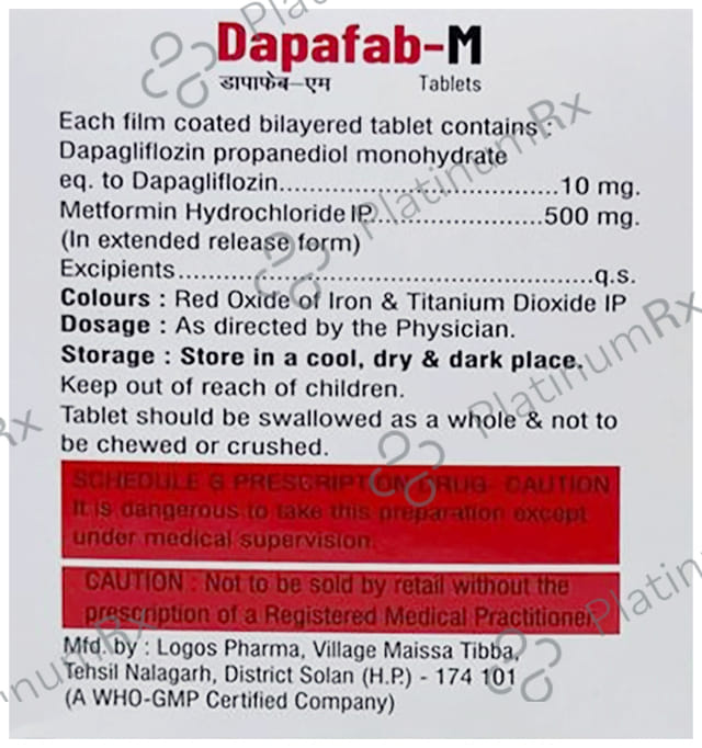 Dapafab 10/500mg M Tablet ER 10s