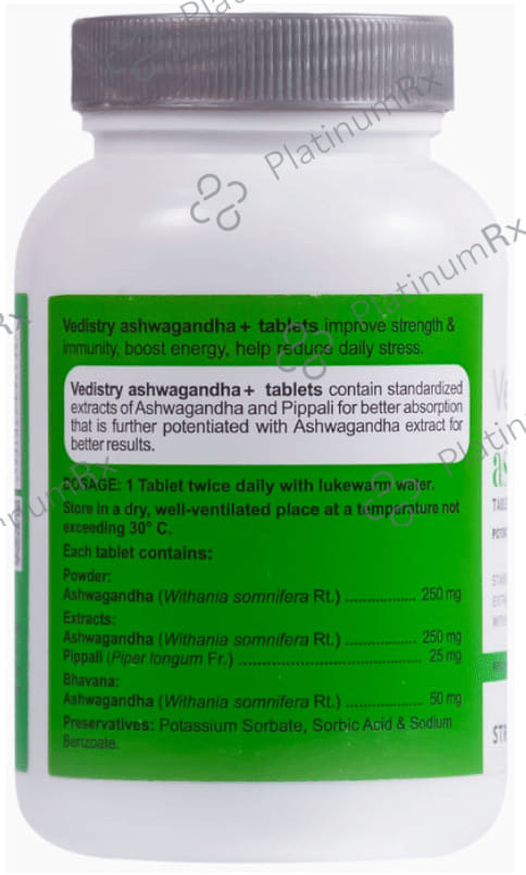 Vedistry Ashwagandha+ Tablet For Strength, Enegry And Vitality