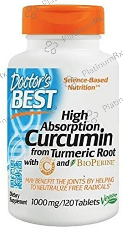 Doctor's Best High Absorption Curcumin C3 from Turmeric Root and Bioperine - Tablet for Healthy Joints