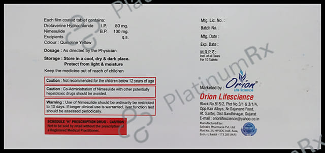 Drotarion N 100/8mg Tablet 10s