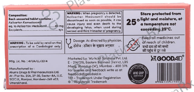 Aidazil 40mg Tablet 10s