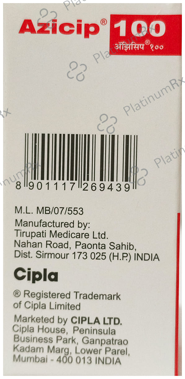 Azicip 100mg Oral Suspension 15ml