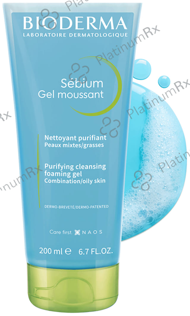 Bioderma Sebium Moussant Purifying Cleansing Foaming Gel 200ml