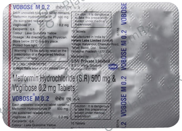 Vobose M 500/0.2mg Tablet SR 10s