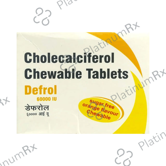 Defrol 60000IU Cholecalciferol Chewable Tablet Orange Sugar Free 4 Chewable Tablet
