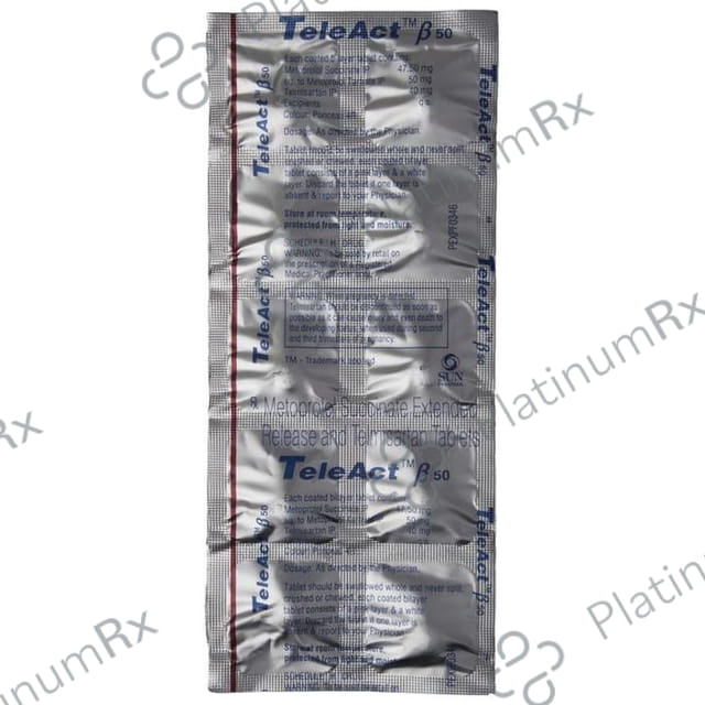 Teleact Beta 50/40mg Tablet ER 10s