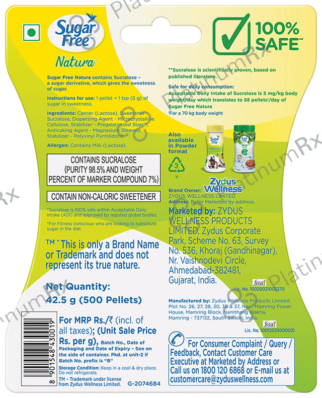 Sugar Free Natura Tablet 500s