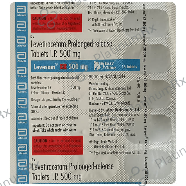 Levesam XR 500mg Eazy Glide Tablet PR 15S