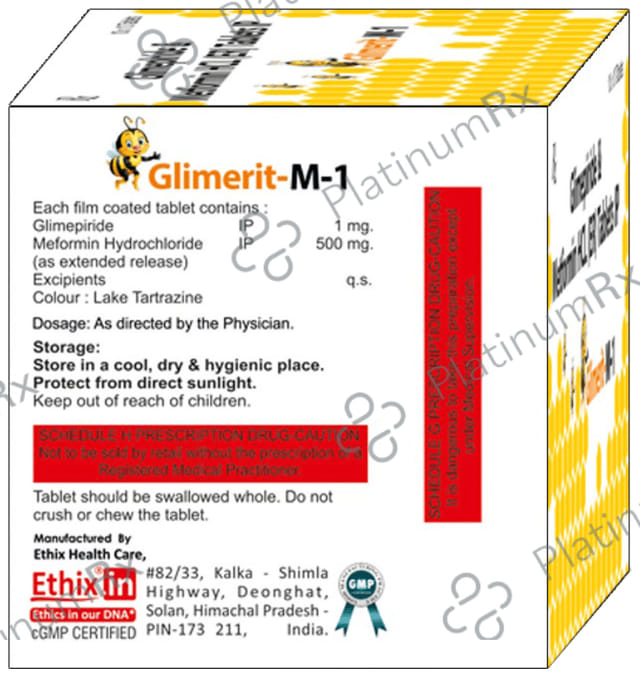 Glimerit M 1mg/500mg Tablet