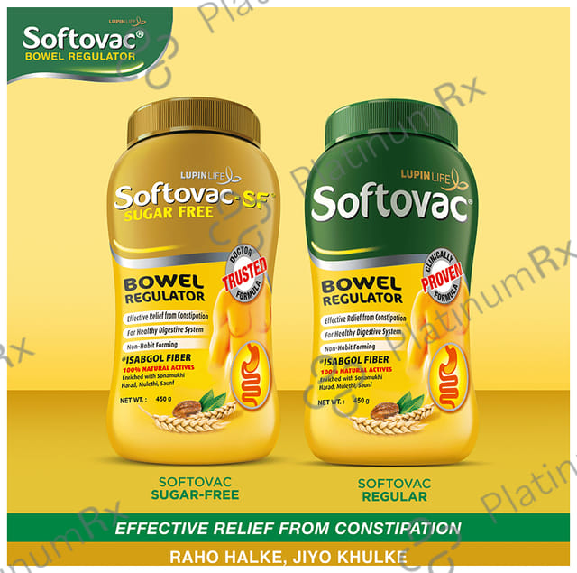 Softovac SF Bowel Regulator Eases Constipation Powder 450gm