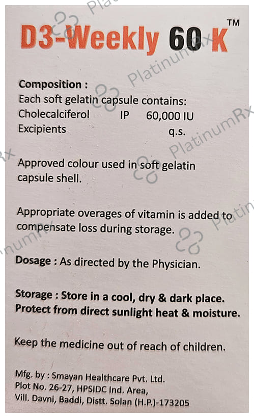D3 Weekly 60 K Softgel Capsule