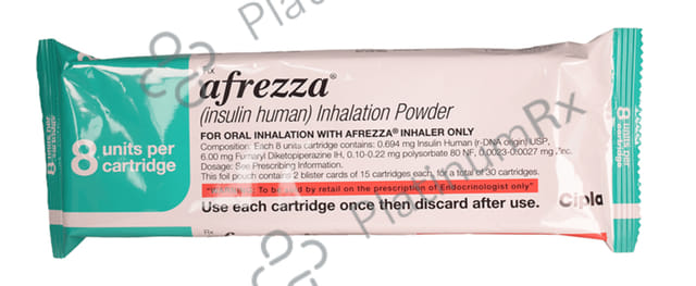 Afrezza (8 Units per Cartridge + 1 Inhaler) Powder For Inhalation Cartridges 30s