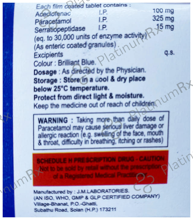 Heseclo SP 100mg/325mg/15mg Tablet