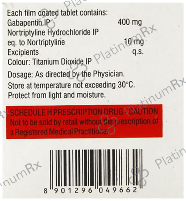 Gabantin NT 400/10mg Tablet 10s