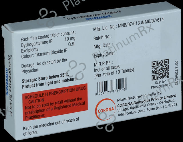 Dydrohope 10mg Tablet 10s
