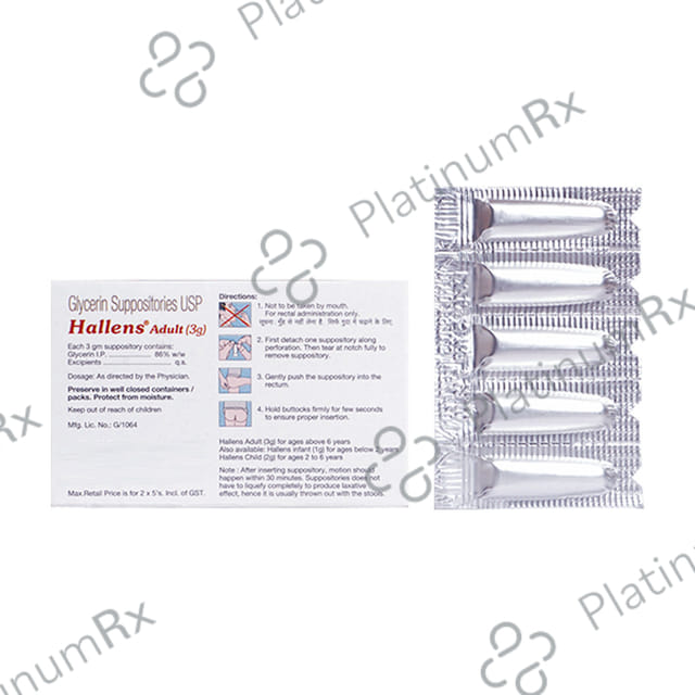 Hallens Adult 3G Suppositories 7s