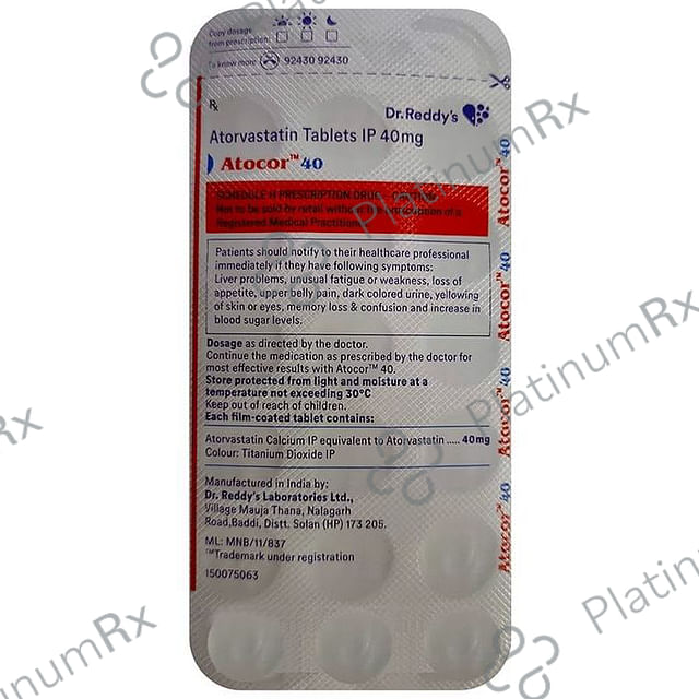 Atocor 40mg Tablet 15s