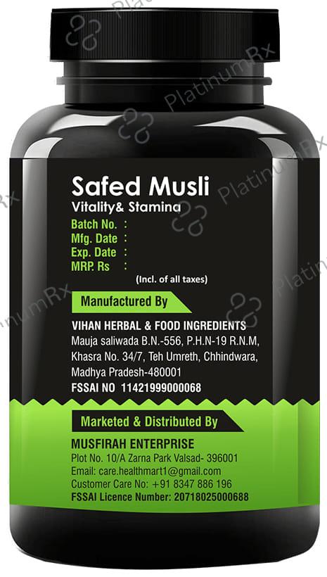 Health Mart Safed Musli 500mg Caspule for Vitality & Stamina
