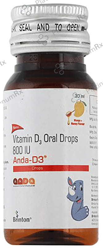 Anda D3 800IU Mango & Honey Oral Drops 30ml