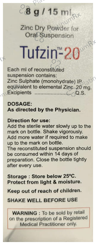 Tufzin 20mg Mango Flavour Oral Suspension 15ml