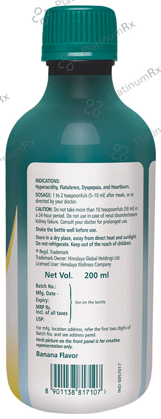 Himalaya Himcocid Sugar Free Banana Flavour Suspension 200ml