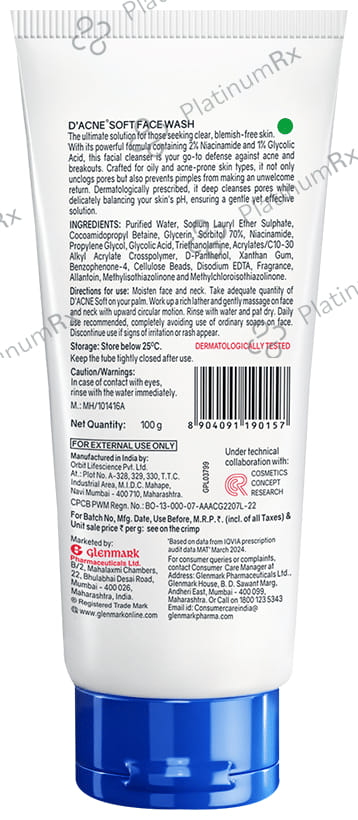 D Acne Face Wash 100ml