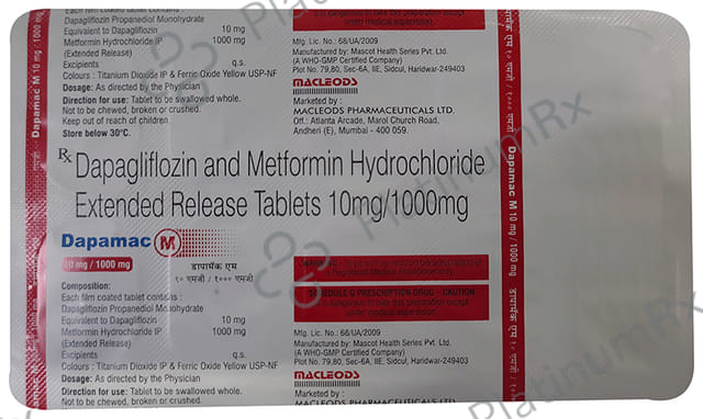 Dapamac M 10mg/1000mg Tablet ER