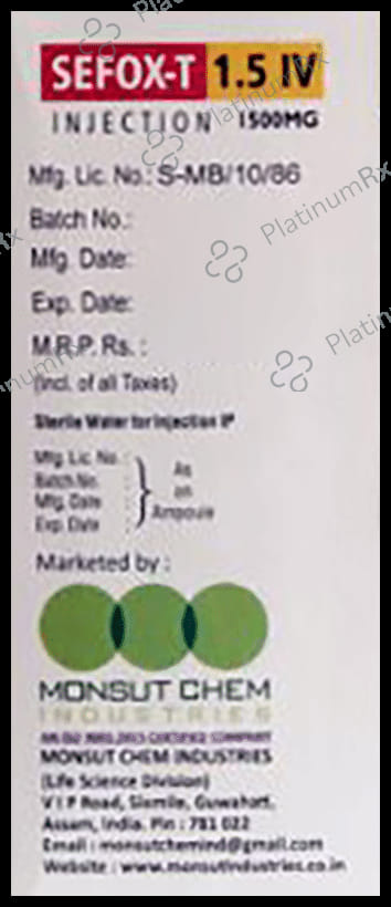 Sefox T 1500mg Injection