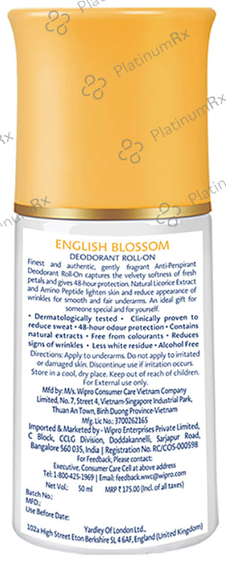 Yardley London Deodorant Roll-on English Bloosom