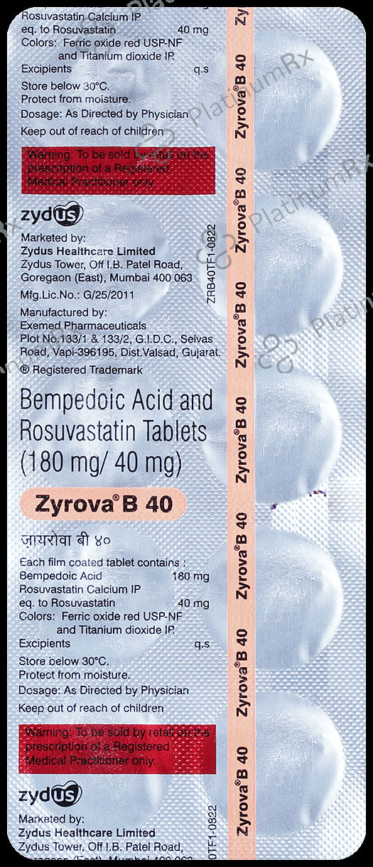 Zyrova B 180/40mg Tablet 10s