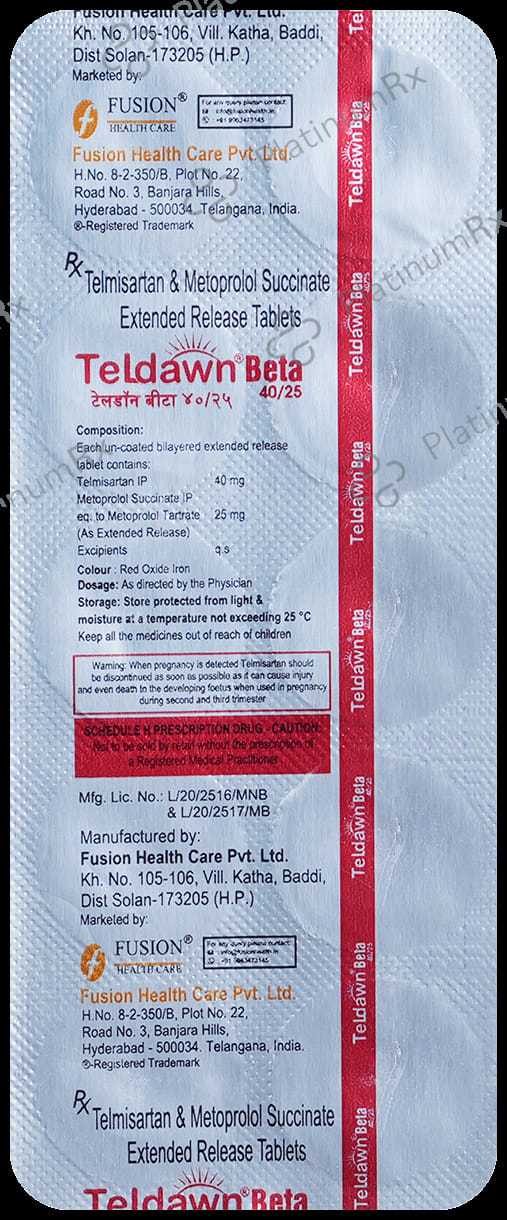 Teldawn Beta 25/40mg Tablet 10s