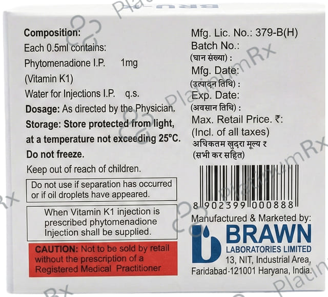 Bru K 1mg Injection 0.5ml