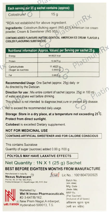 Colobest 15mg Sachet 25gm