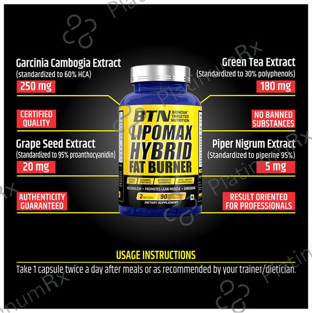 BTN Lipomax Hybrid Fat Burner Vegetarian Capsule