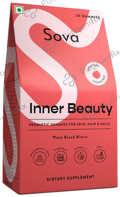 Sova Inner Beauty Probiotics Gummies for Skin, Hair & Nails Sugar Free