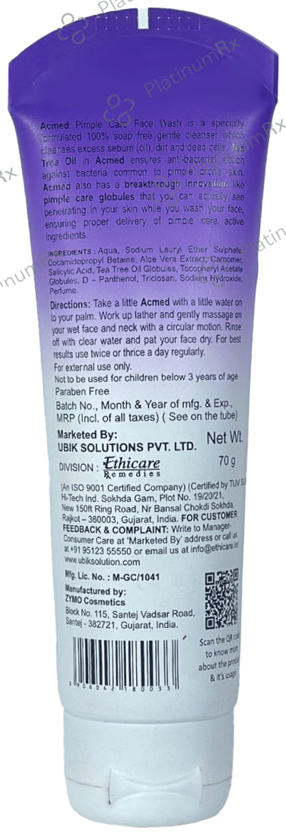Acmed Gentle Pimple Care Face Wash 70gm