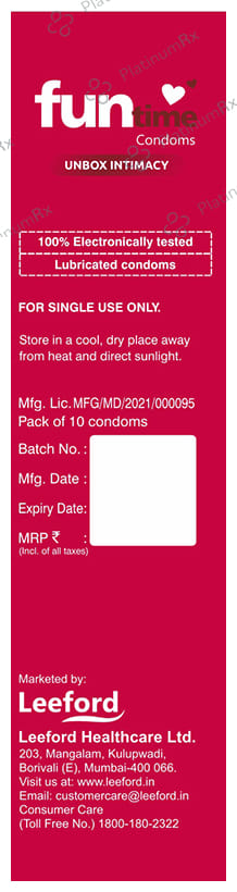 Funtime Dotted Ribbed & Contoured Juicy Cherry Flavour Condom 10s