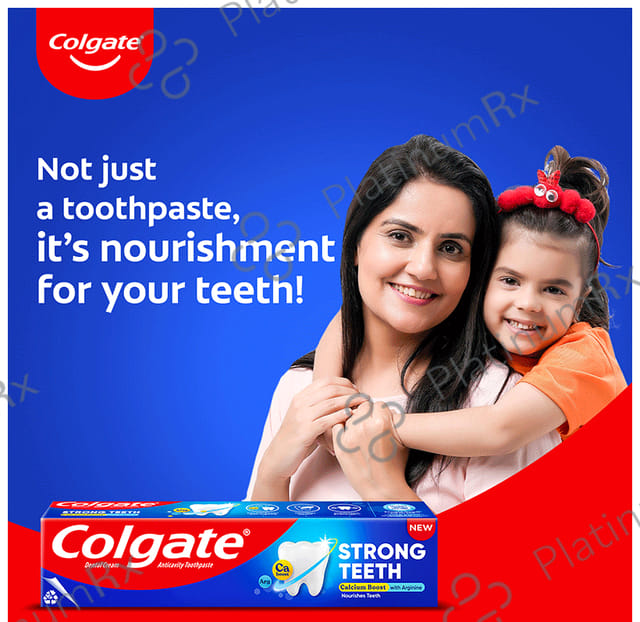 Colgate Strong Teeth Anticavity Toothpaste (1 Tube of 200gm & 1 Tube of 100gm) with Toothbrush Free