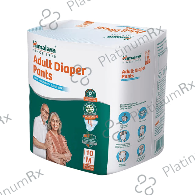 Himalaya Adult Diaper Pant with Natural Odour Lock and Antibacterial Absorbent Core Medium 10s