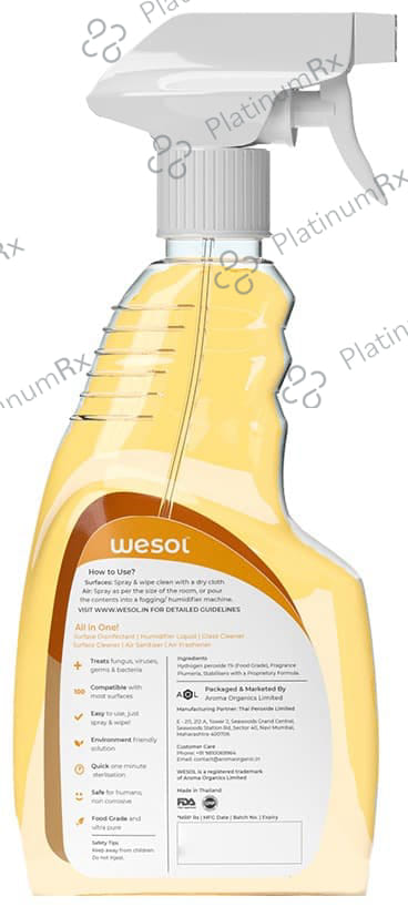 Wesol Food Grade Hydrogen Peroxide 1% All in One Multi Surface Cleaner Liquid, Disinfectant and Air Freshener Spray Fresh Plumeria
