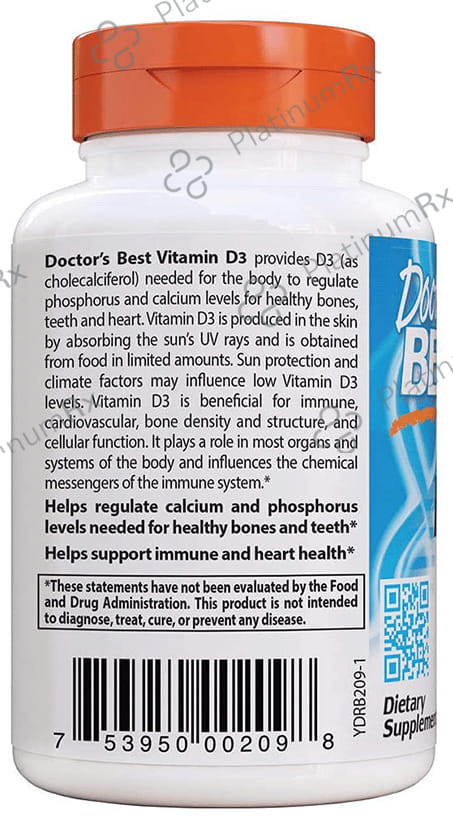 Doctor's Best Vitamin D3 1000IU Softgel 180s