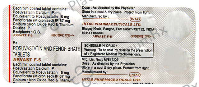 Arvast F 5/67mg Tablet 10s