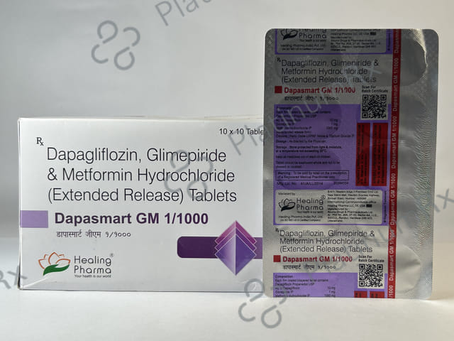 Dapasmart GM 1/10/1000mg Tablet ER 10s