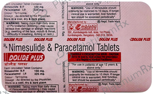 Dolide Plus 100/325mg Tablet 10s