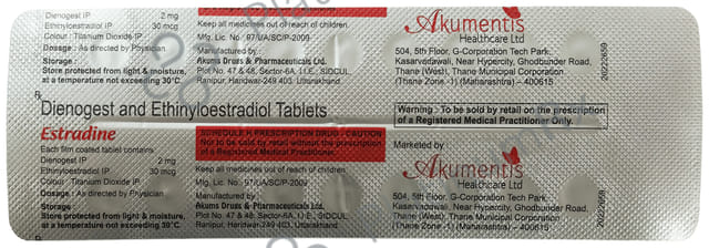Estradine 30mcg/2mg Tablet 21s
