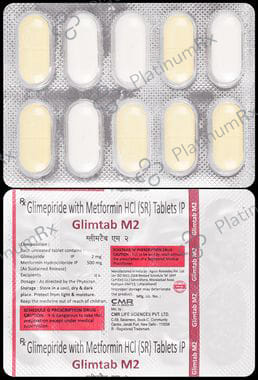 Glimtab-M 2mg/500mg Tablet SR 10s