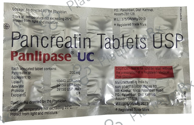 Panlipase UC 200mg Tablet 10s